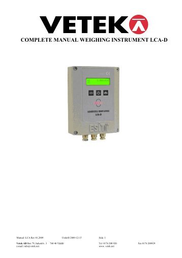 Weighing Indicator - Vetek Scales