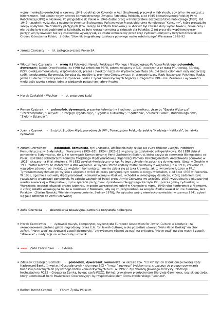 Lista żydów w zniewalanej Polsce - echo CHRYSTUSA KRÓLA