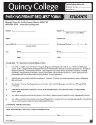 parking permit request form - Quincy College