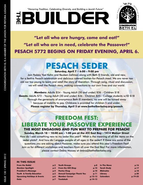 Pesach seder - Congregation Beth El