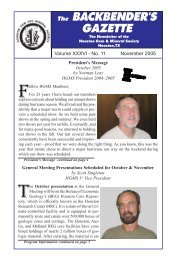 The BACKBENDER'S GAZETTE - Houston Gem & Mineral Society