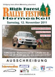 AU S S C H R E I B U N G - High Forest Rallye Festival