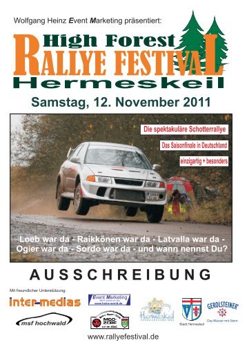 AU S S C H R E I B U N G - High Forest Rallye Festival