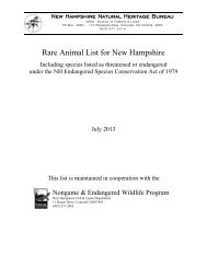 Rare Animal List for New Hampshire - New Hampshire Division of ...