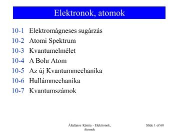Elektronok, atomok