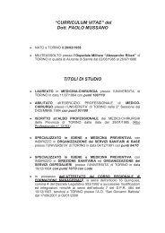 “CURRICULUM VITAE” del Dott. PAOLO ... - Io scelgo la salute