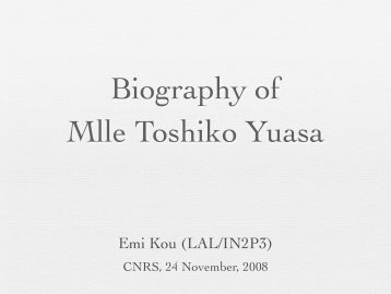 Biography of Mlle Toshiko Yuasa