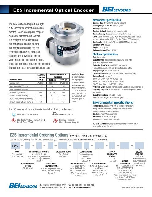 E25 Incremental Optical Encoder
