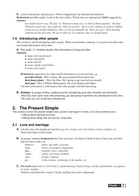 General English Pre-Intermediate Modules 1-4 Teacher's Guide (2.1 ...