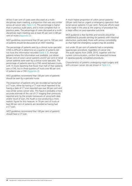 National Bowel Cancer Audit Report 2011 - HQIP