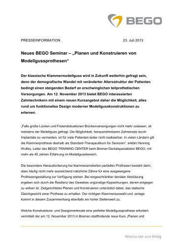 Planen und Konstruieren von Modellgussprothesen - Bego