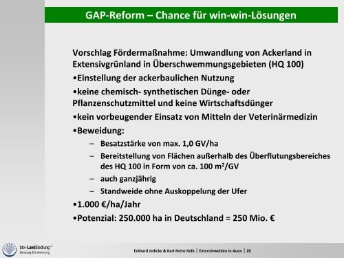 GroÃŸflÃ¤chige Extensivweiden in Auen - Aktion Grundwasserschutz