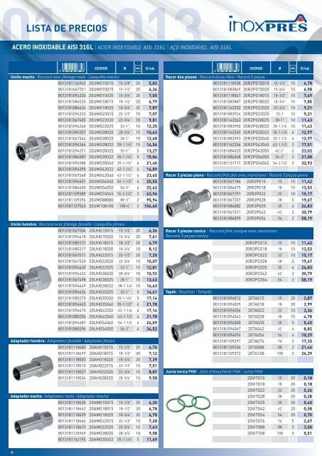 lista de precios - Diteco