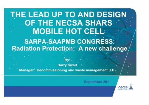 the lead up to and design of the necsa shars mobile ... - eventsm.co.za