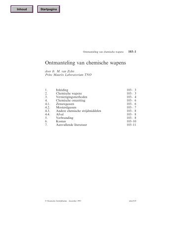 Ontmanteling van chemische wapens - Chemische Feitelijkheden