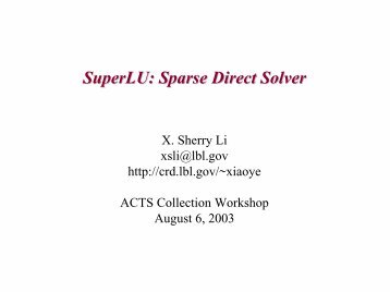 SuperLU: Sparse Direct Solver