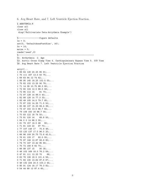 Descriptive Stats and MATLAB support