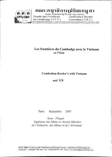 Page 1 Les frontiÄres du Cambodge avec le Vietnam et l'0nu ...