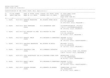 New Cases filed on 14/02/2013 - Orissa High Court