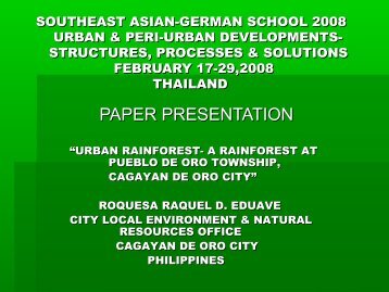 A Rainforest at Pueblo de Oro Township, Cagayan de Oro.pdf - Forum ...