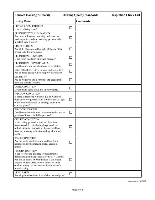 HQS Inspection Checklist Lincoln Housing Authority hqs-inspection-checklist-lincoln-housing-authority