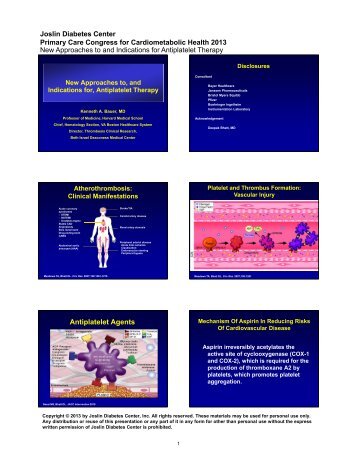 New Approaches to and Indications for Antiplatelet Therapy