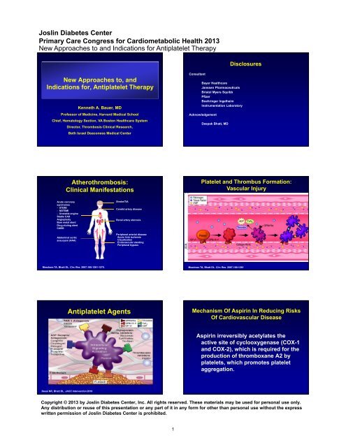 New Approaches to and Indications for Antiplatelet Therapy