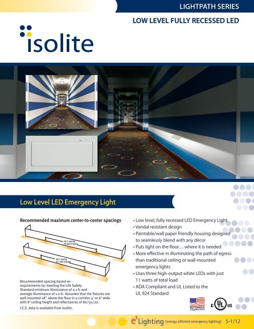 Low Level Led Emergency Light Lightpath Series Low Level