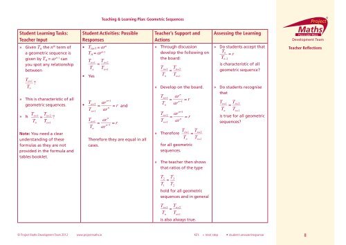 Geometric Sequences - Project Maths