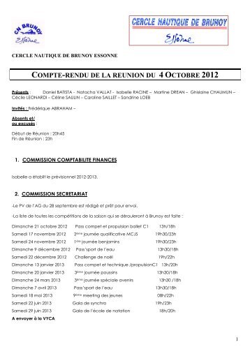 CR du 4 octobre 2012 - Les sites abcNatation