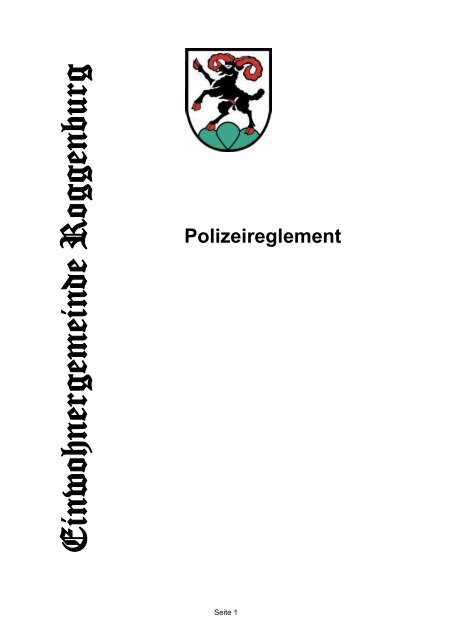 Polizeireglement - Roggenburg