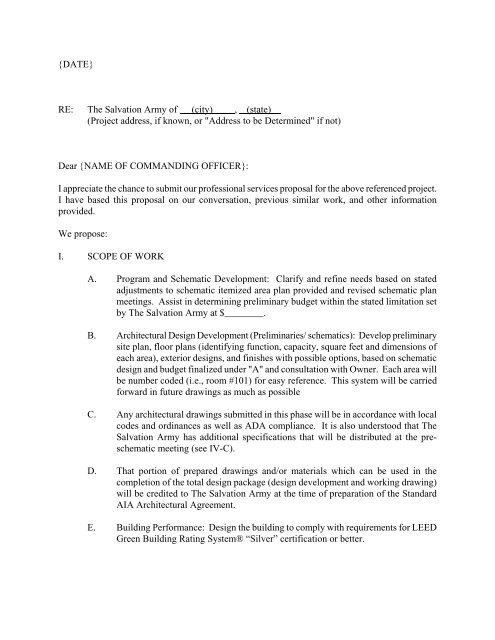 Architects Letter Agreement Leed