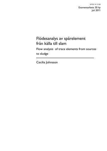 FlÃ¶desanalys av spÃ¥relement frÃ¥n kÃ¤lla till slam - DiVA