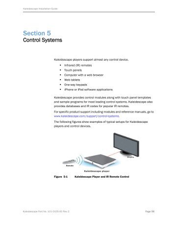 Kaleidescape Installation Guide: Section 5 Control systems