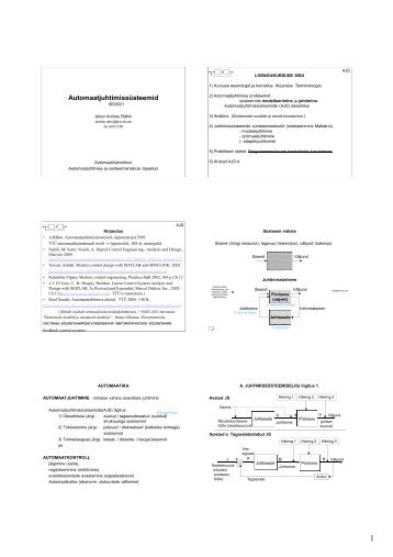 AutomaatjuhtimissÃ¼steemid - Automaatikainstituut