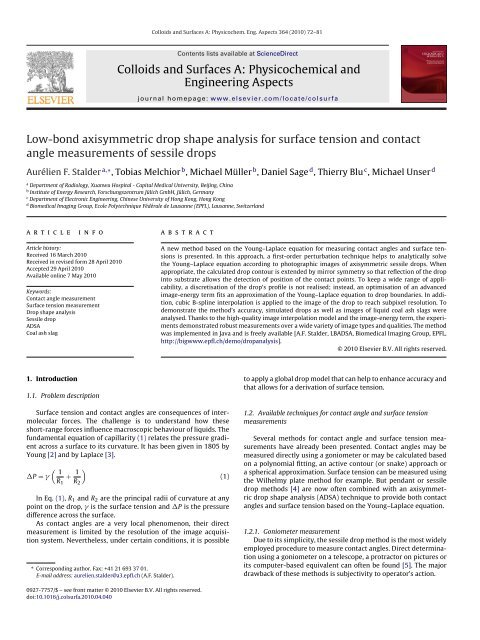 Low-bond axisymmetric drop shape analysis for surface tension ...