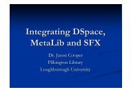 Integrating DSpace, MetaLib and SFX - IGeLU