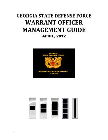 Warrant Officer Management Guide - Georgia State Defense Force