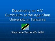Developing an HIV Curriculum at the Aga Khan University in Tanzania