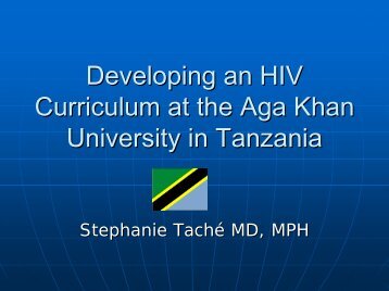 Developing an HIV Curriculum at the Aga Khan University in Tanzania