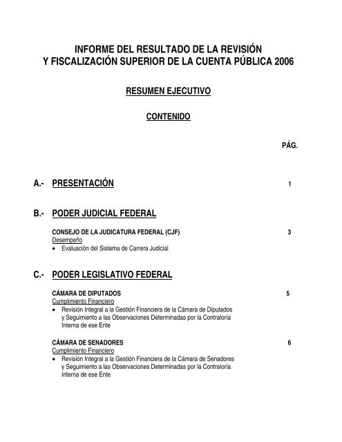 informe del resultado de la revisión y fiscalización superior de la ...