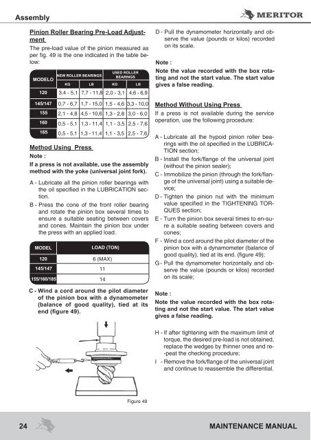 MAINTENANCE MANUAL - Meritor