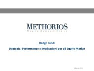 Hedge Fund:Strategie, Performance e ... - Methorios Capital