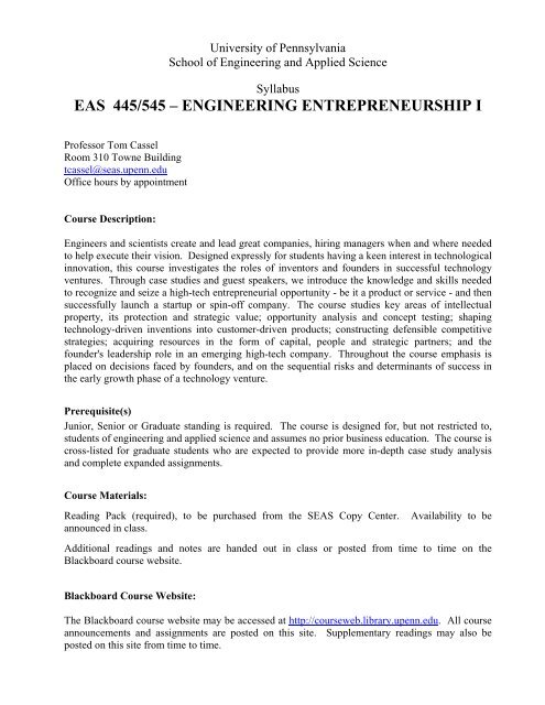 eas 445/545 - the School of Engineering and Applied Science ...