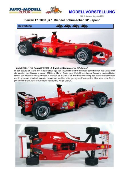 Ferrari F1 2000 â# 1 Michael Schumacher GP Japanâ
