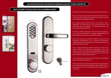 ELEKTRONISCHER SICHERHEITSBESCHLAG MIT CODE - Seccor