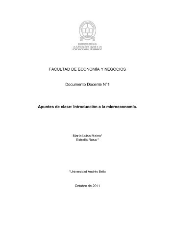 Introducción a la microeconomía. - Universidad Andrés Bello