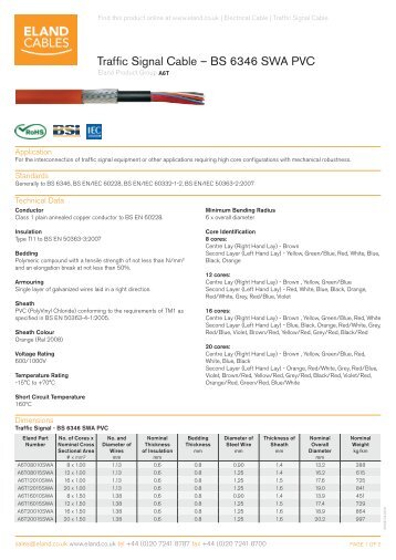 Traffic Signal Cable – BS 6346 SWA PVC - Eland Cables