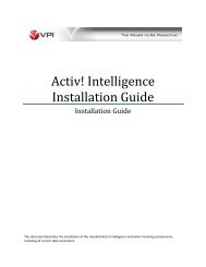 Activ! Intelligence Installation Guide - VPI