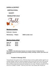 sarnia & district horticultural society newsletter 2012